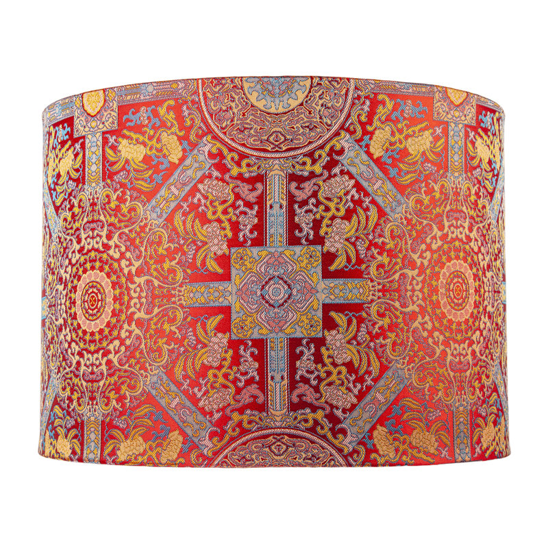 18 cm H Drum Fabric Lamp Shade ( No Direct Attachment Method ) in Red
