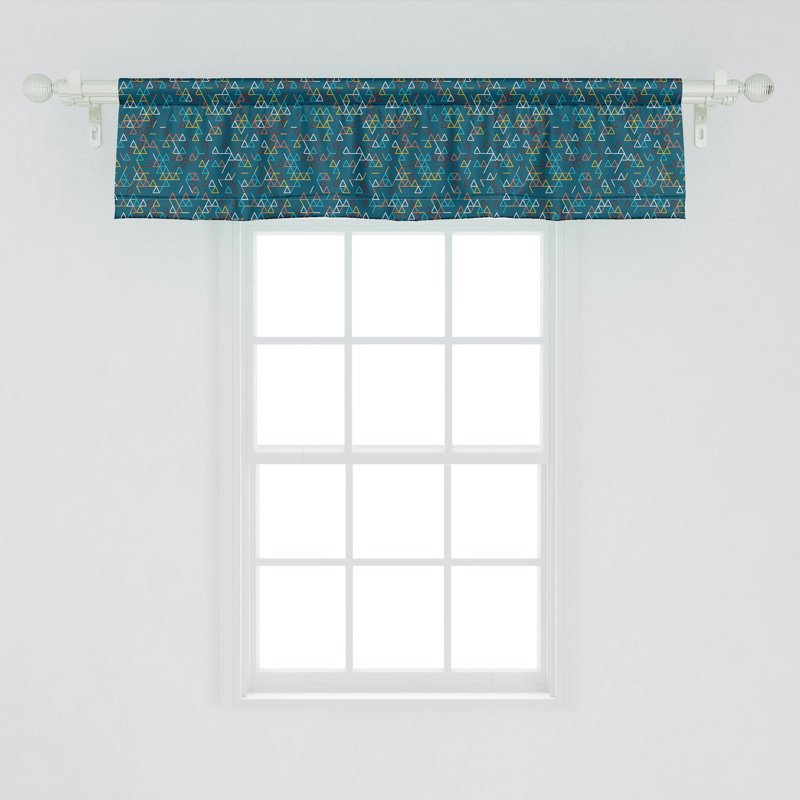 Ambesonne Modern Valance Pack of 2 Triangles in Many Colors Dark Teal and Multicolor, 54" W x 12" L