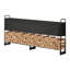 Support à bûches en acier robuste pour 1/2 corde d'extérieur avec couvercle imperméable, 101 x 14 x 46 po, noir