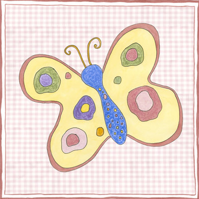 Silhouette On Pink Gingham II by Nancy Slocum - Wrapped Canvas Painting