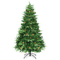 7.5ft Automatic Tree Structure Material Green Flocking 350 Lights Warm  Color 9 Modes With Remote Control 1450 Branches Christmas Tree