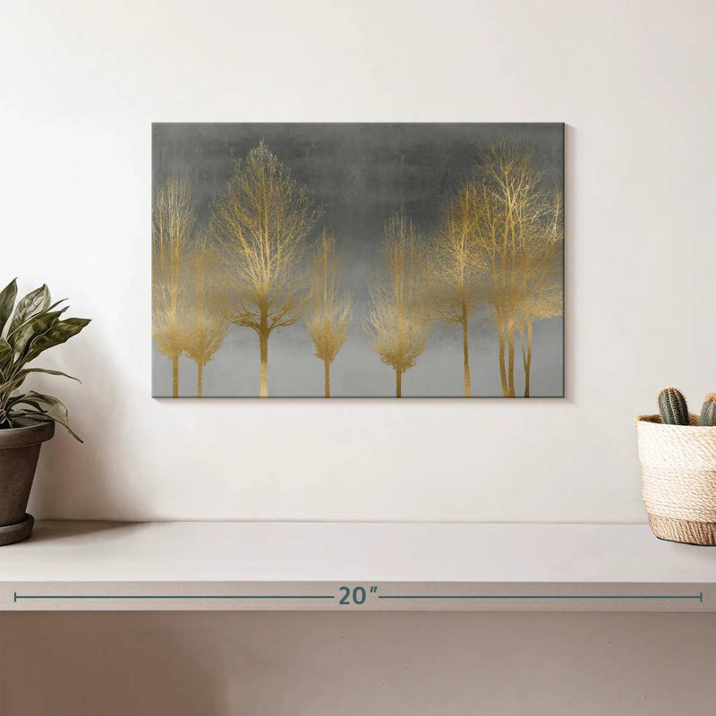 Harnek Gold Forest On Gray, 8" H x 12" W