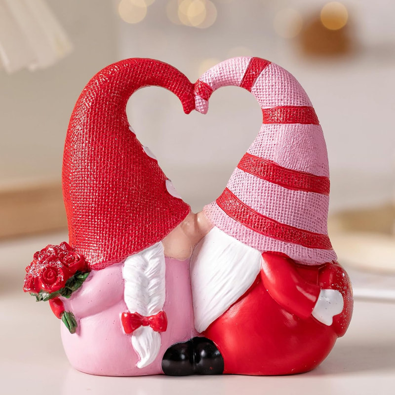 Figurines de gnome de 5,4 po de la Saint-Valentin - Tomtes suédoises en résine