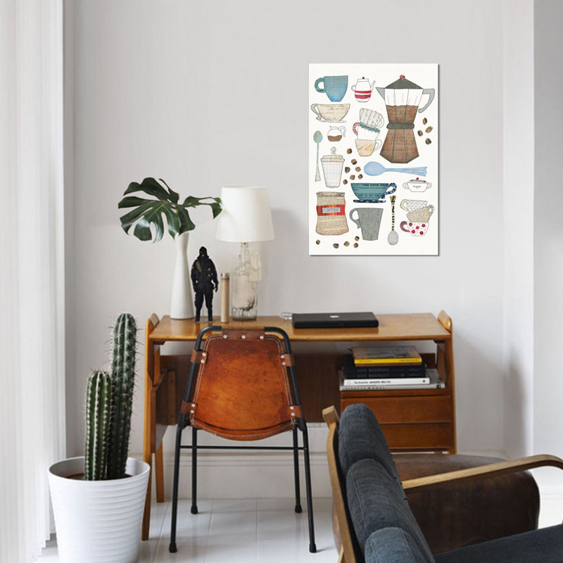 «Coffee Chart I», impression sur toile, H 26 po x l 18 po x P 1,5 po, Pas de tapis, Toile tendue