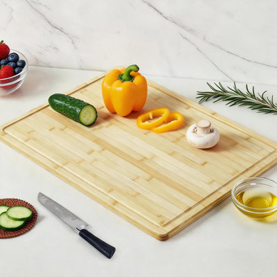 Planche à découper extra large en bambou de 2 cm d'épaisseur, 61 x 46 cm