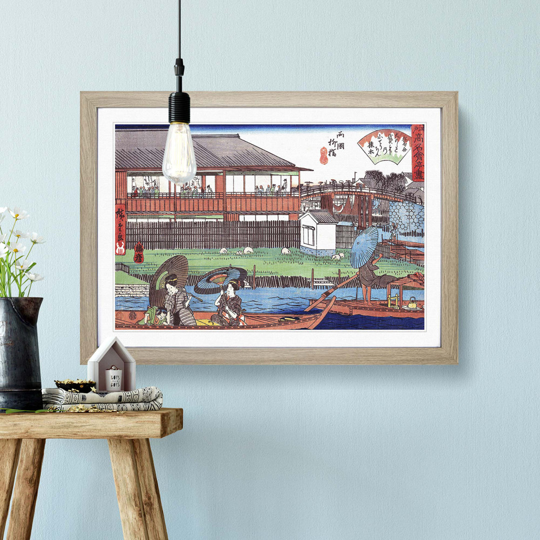 Ono at Ryogoku Yanagibashi by Utagawa Hiroshige - Picture Frame Painting Print