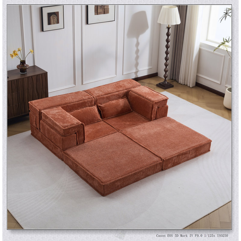 Canapé à compression, canapé convertible au sol, canapé modulaire désossé bricolage, sans assemblage, molleton circulaire, causeuse moderne