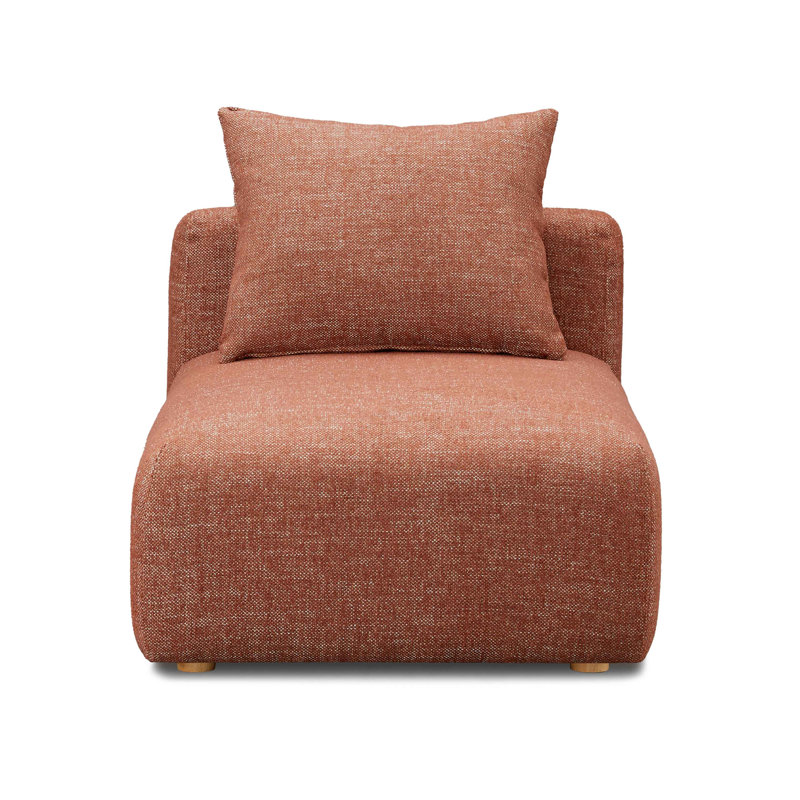 Chaise sans accoudoirs modulaire Hangover, Tissu rouge texturé