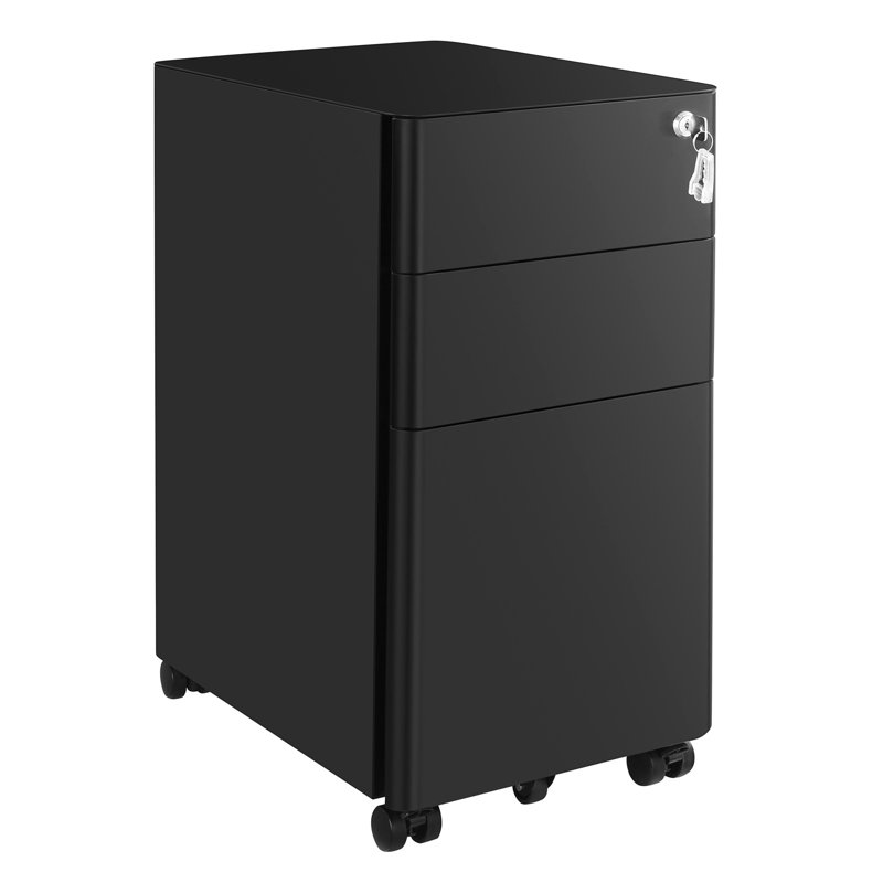 Alinne 30cm Wide File Cabinet, Black