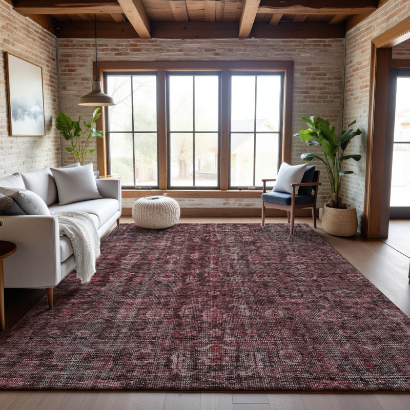 Tapis damassé Premium lavable à la machine AMD1145, Rectangle 10 pi x 14 pi