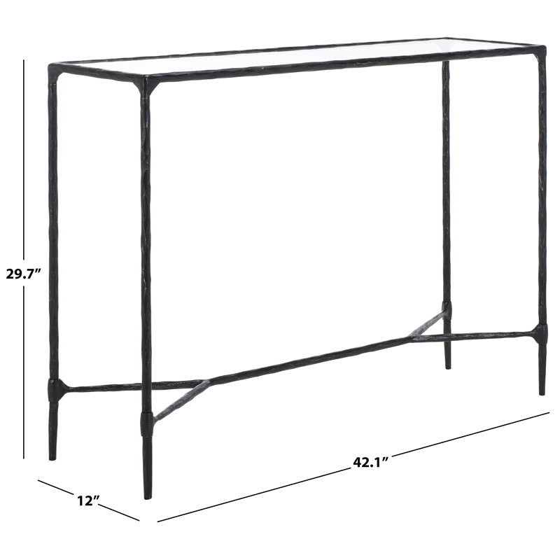 Sewall Metal And Glass Console Table, Black
