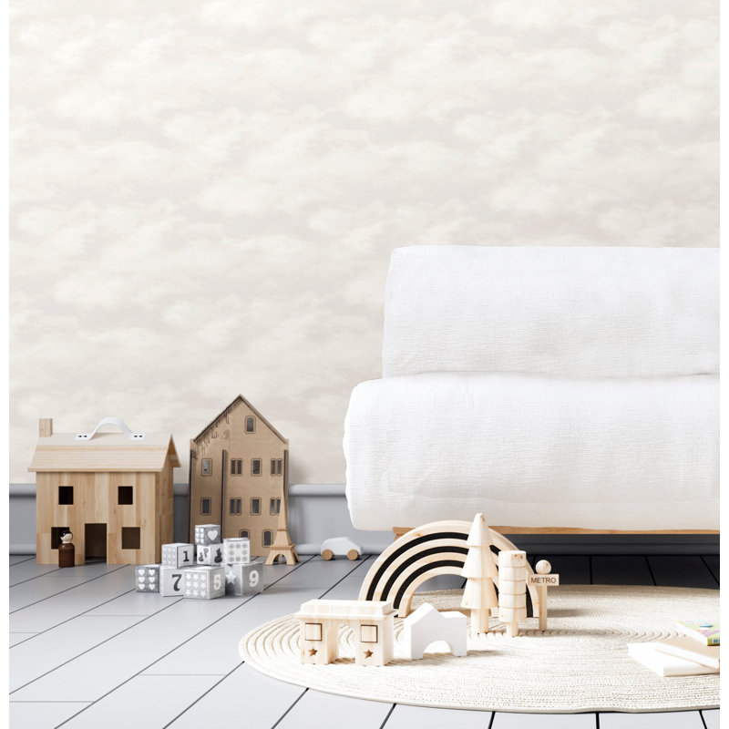 Style Sisters Classic Cloud Design 10.06m x 53cm Wallpaper Roll, Beige