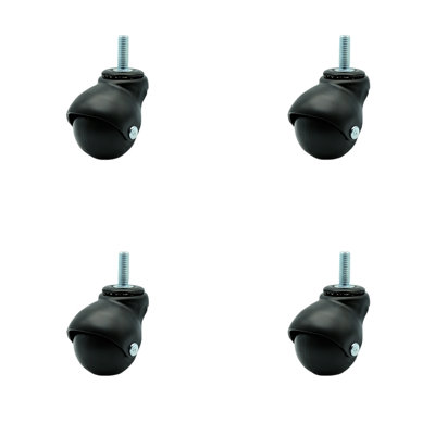 Ensemble de 4 roulettes à tige filetée 2 pouces à capuchon fileté 3/8 po