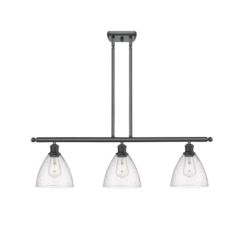 Luminaire suspendu linéaire à 3 lumières pour îlot de cuisine Amren, H 43,75 po x l 36 po x P 7,5 po, Ampoule non incluse