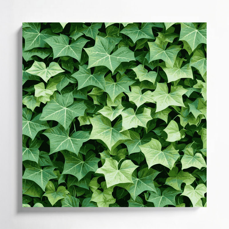 "Watercolor Botanical 50", art mural sur toile verte