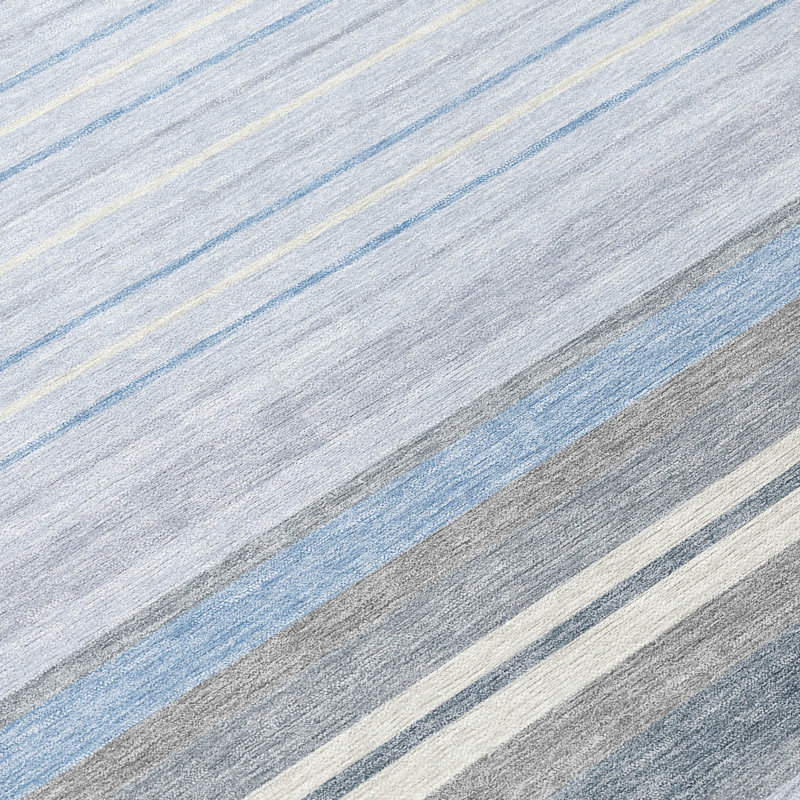 Machine Washable Indoor/Outdoor Chantille ACN2330 Stripes Rug, Round 8'