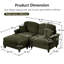 Élégant canapé-lit modulaire en forme de L à deux places avec accoudoirs évasés, jupes amovibles, pieds fuselés et repose-pieds mobile pour un confort polyvalent-624543649