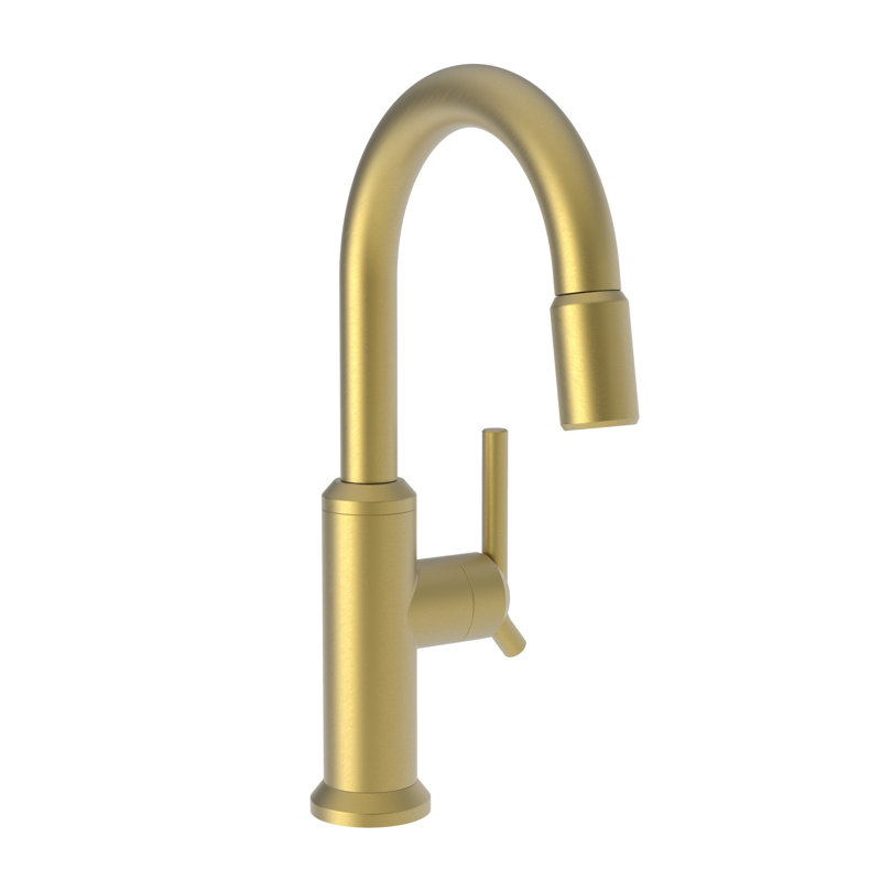 Jeter Single Handle Pull Down Bar Faucet, Satin Gold (PVD)