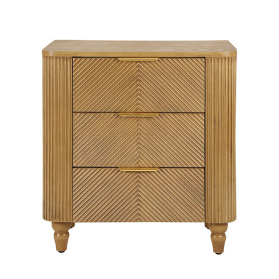 Tables de chevet style Mid-Century avec rangement, panneau de fibres à densité moyenne, finition bois naturel