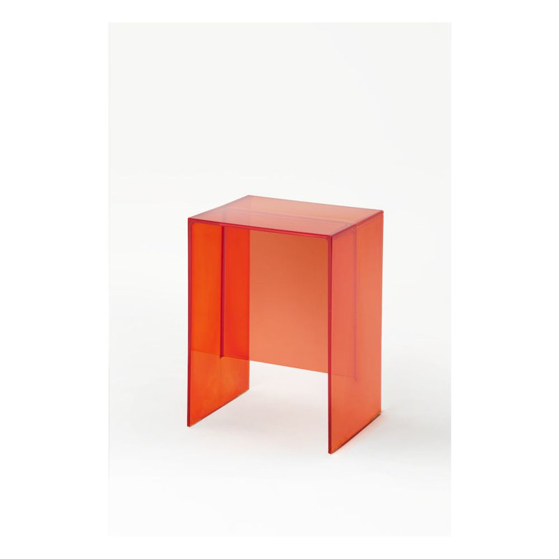 Kartell Glass End Table, Tangerine Orange