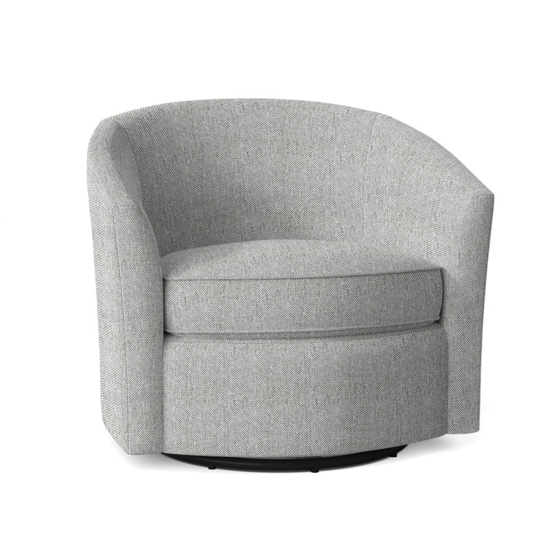 Aventura Swivel Patio Chair with Cushions, Light Grey/Dark Grey Linen 6032-110
