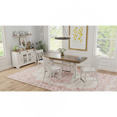 Brown And White Trestle Gathering Table