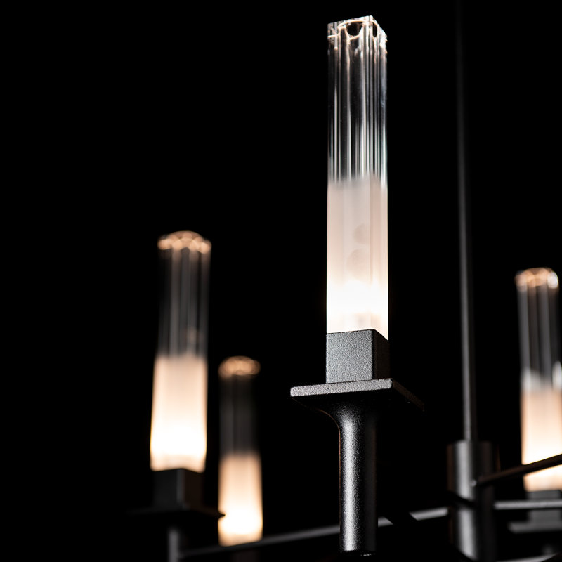 Truss 6-Arm Linear Chandelier, Black