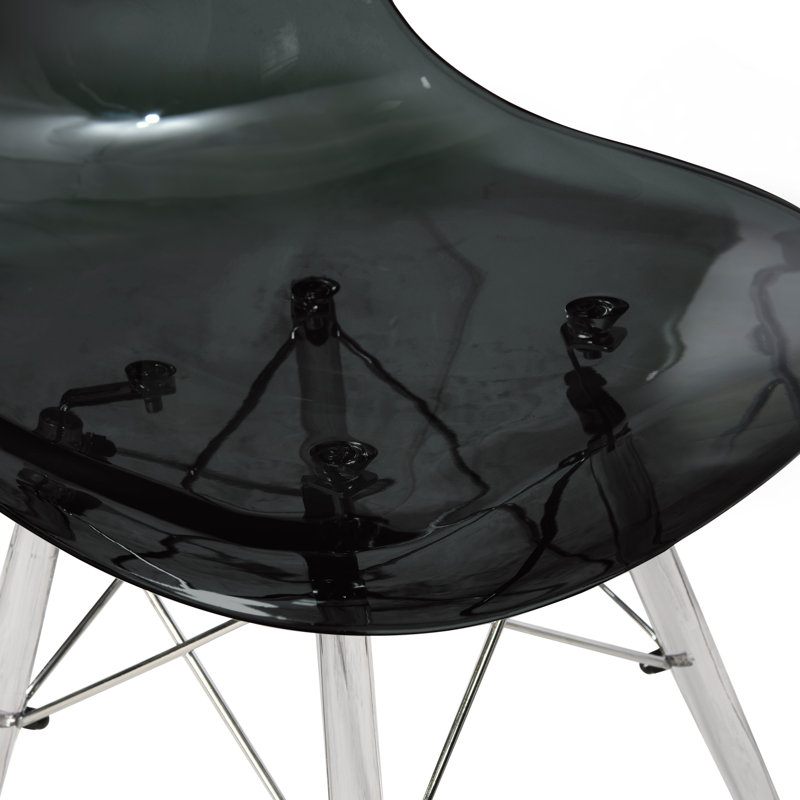 Elegant Dover Transparent Black Metal Cross Back Side Chair