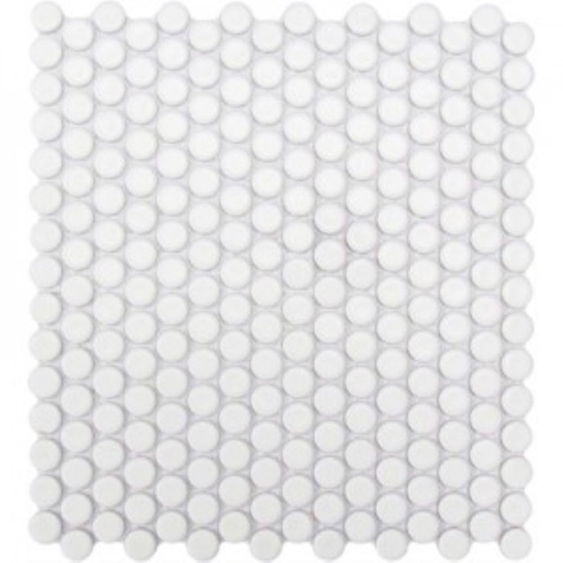 Cascade 12" x 12" Porcelain Mosaic Wall & Floor Tile, White Matte
