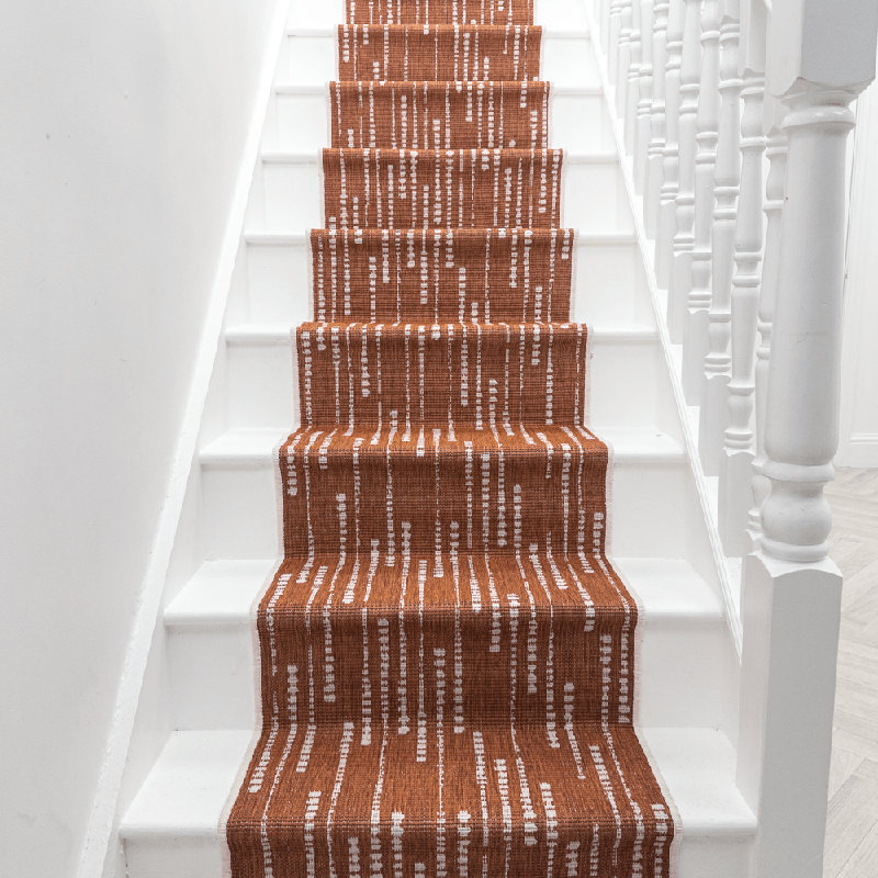 Stair Runner Geometric Flatweave Area Rug, Runner 70 x 450 cm