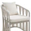 Chaise de salle à manger d'extérieur en métal crème avec coussins Pearl Scheer