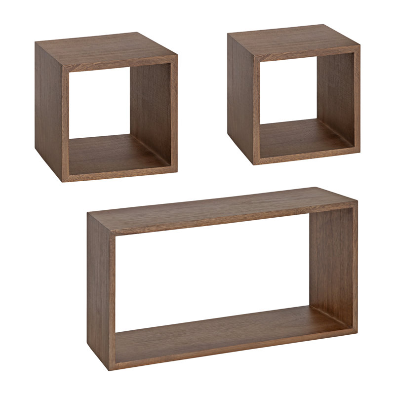 Dipaolo 3 Piece Solid Wood Accent Shelves