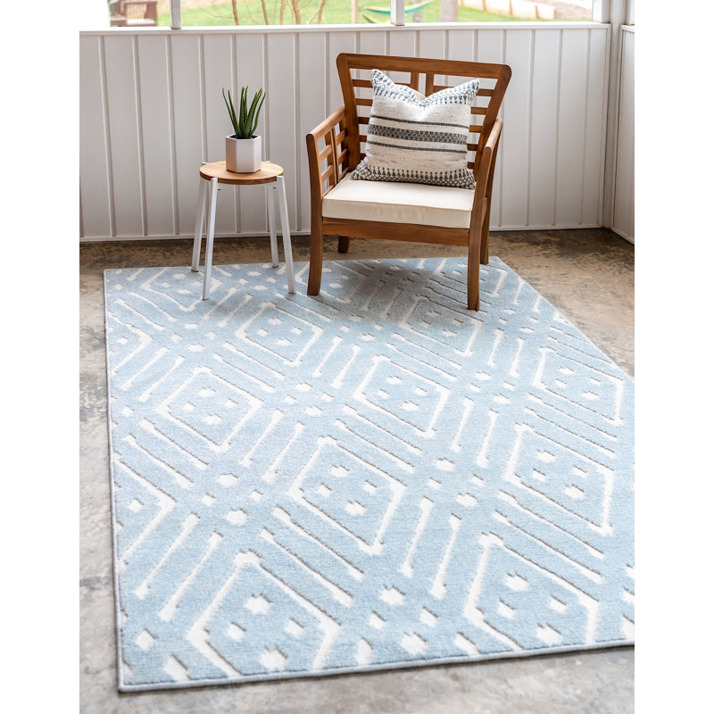 Outdoor Claudia Area Rug Calm Dimond Color, Rectangle 9' x 12'