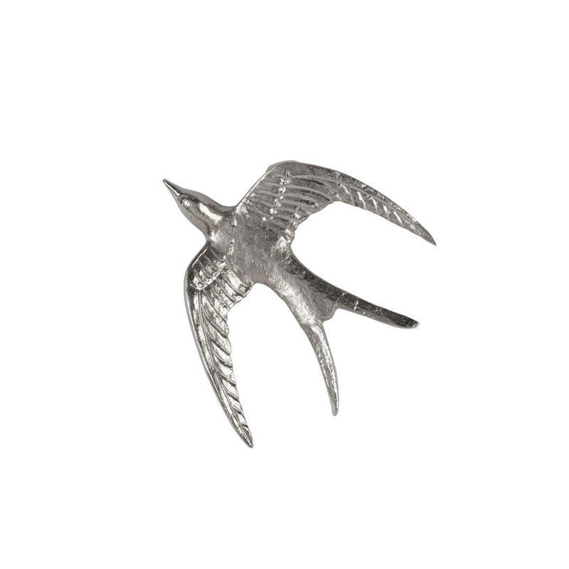 Set Of Three Nickel Birds In Flight, Silver