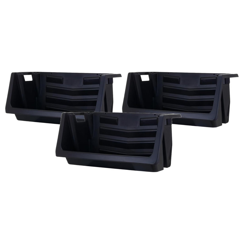  3 Pack Nesting Stackable Bins for Heavy Duty Space Saving Storage