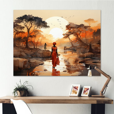 «African Journey Landscape», reproduction d'art sur toile, art africain