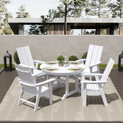 Laguna Round Outdoor Dining Table With Umbrella Hole , 47'' in. W 47'' in. D