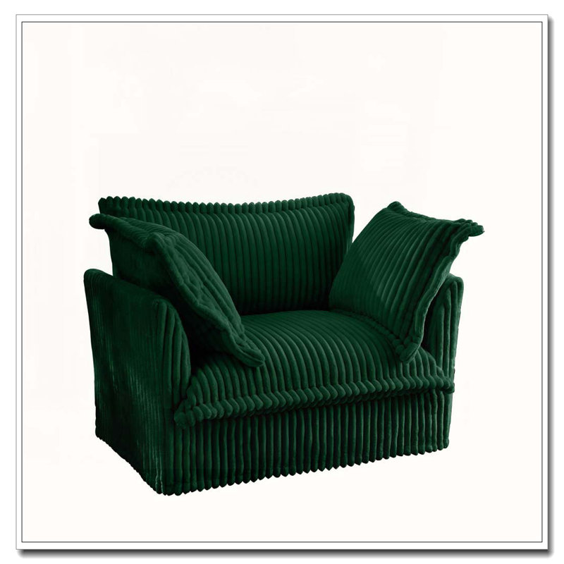 Fauteuil en velours côtelé, Vert