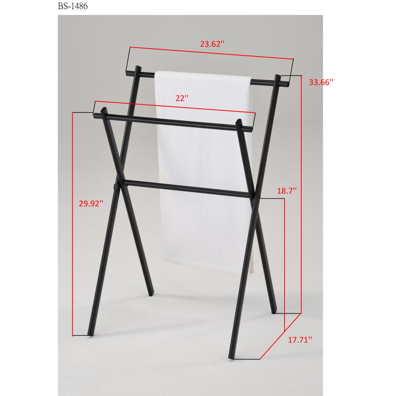 Freestanding Bathroom Towel Stand with Three Chrome Bars and Heavy Base for Hanging Bath Hand and Washcloths in Small Spaces with Vertical Sleek Metal Frame Designed for Modern Home Decor