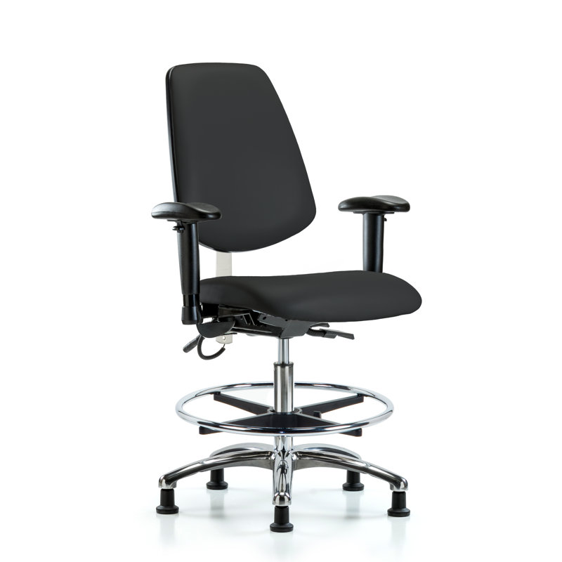 Chaise de dessinateur Leonardo, Noir, Patins, Non inclus