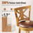  26" Farmhouse Upholstered Wood Counter Stool With K-shaped Back And Faux Leather (Set of 2)-1033407917-1033526954