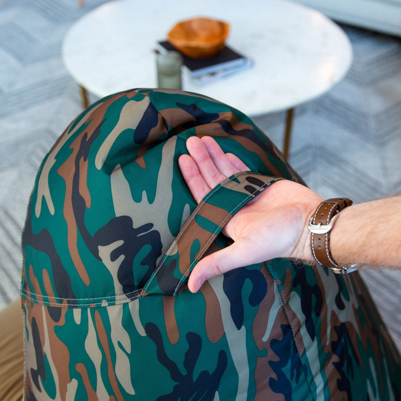 Fauteuil à billes Big Joe Warp, Mélange de polyester vert camouflage / brun clair