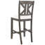 Tabouret de comptoir (2) - Gris et brun clair, style rustique avec coussin de siège accrocheur pour salle à manger de 2 tabourets