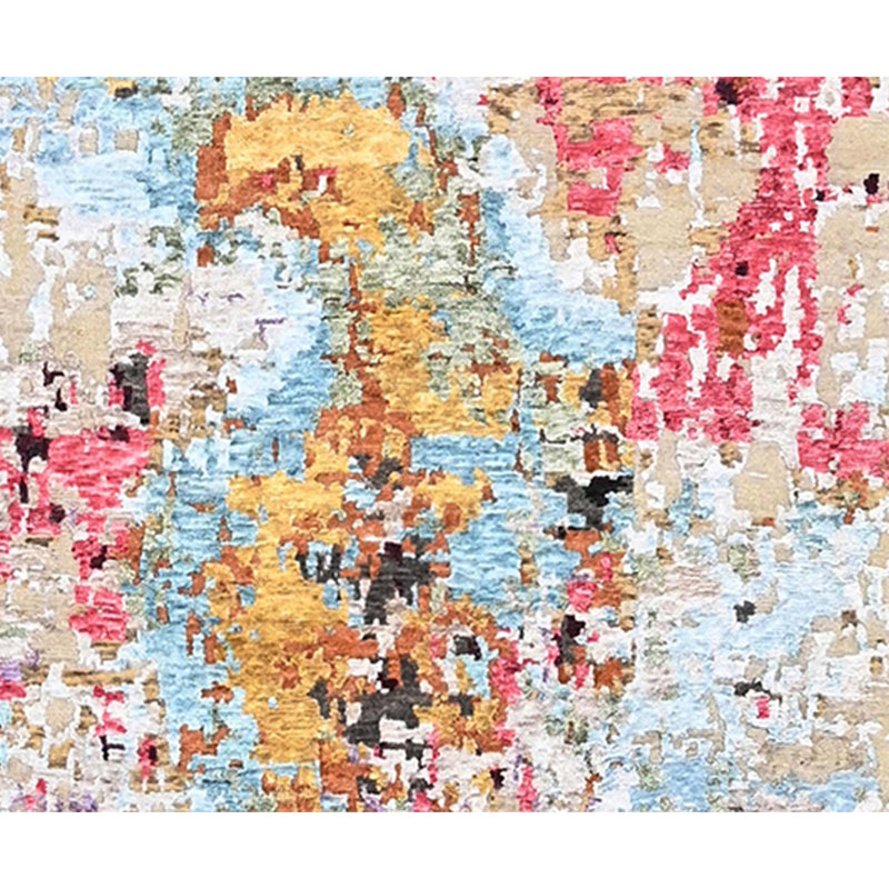 Hand Knotted Area Rug in Silver/Pink/Purple/Blue, Rectangle 10' x 14'