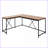 Desks | Industrial Wood &amp; Metal Corner Desk - Acacia &amp; Black | Natural | Solid Wood