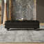 Banc de bout de lit en cuir véritable de style italien noir 59,06 po-1364365861