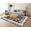  Tapis de chambre à coucher avec bordure traditionnelle 4 pi x 6 pi | Ivoire gris foncé-350330099