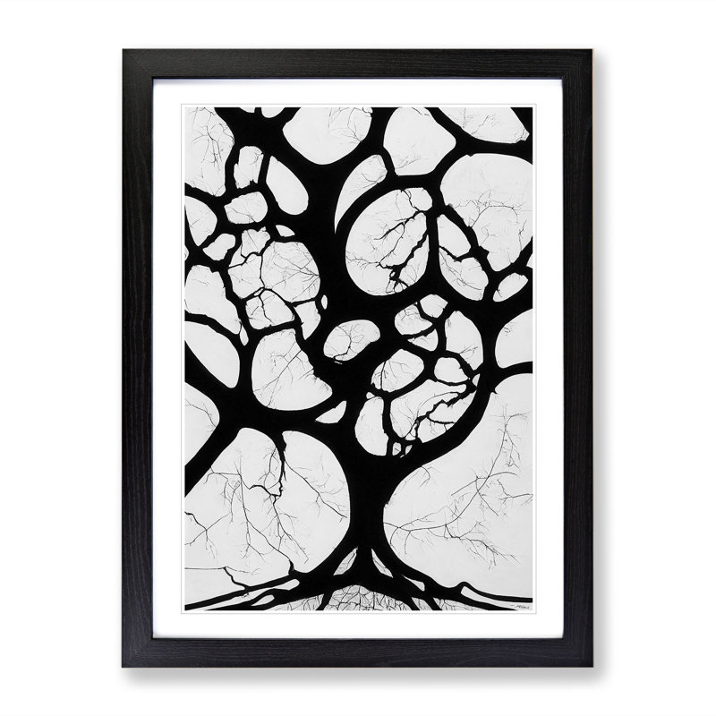 A Monochrome Tree No.1 - Wall Art, Black Framed Paper, 64cm H x 46cm W x 2cm D