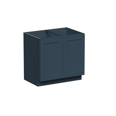 Armoire de base double à portes pleine grandeur de style Shaker de DL Cabinetry (prête à assembler) l 36 po x H 34,5 po x P 24 po