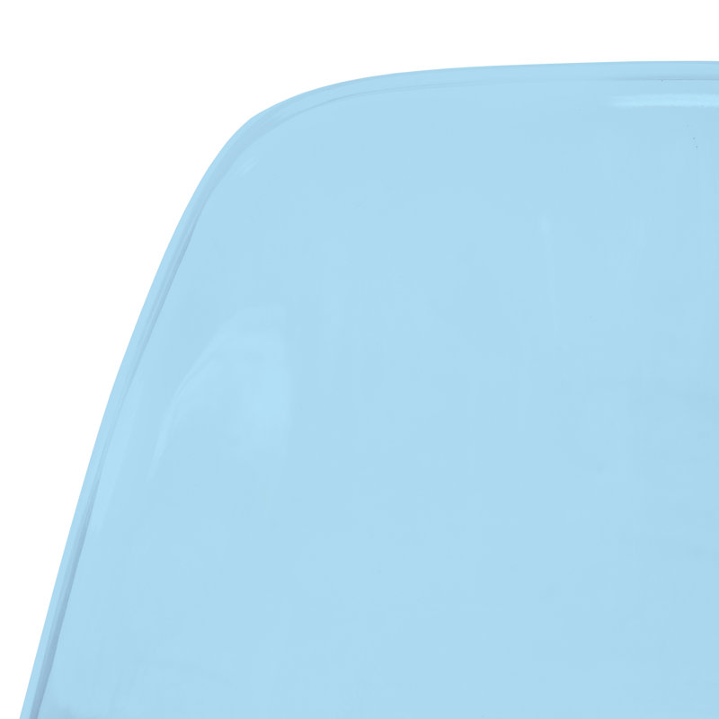 Karen Modern Dining Side Chair with Acrylic Base, Transparent Blue